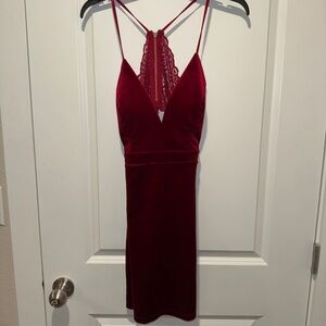 Red Lace-Back Dress